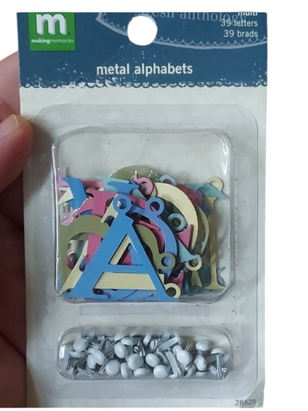 MAKING Memories metal alphabets multi 39 letters , 39 brads